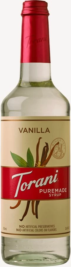 Torani Flavoured Syrups Torani Puremade Vanilla Syrup 750 Ml 1 Torani Flavoured Syrups Torani Puremade Vanilla Syrup 750 Ml