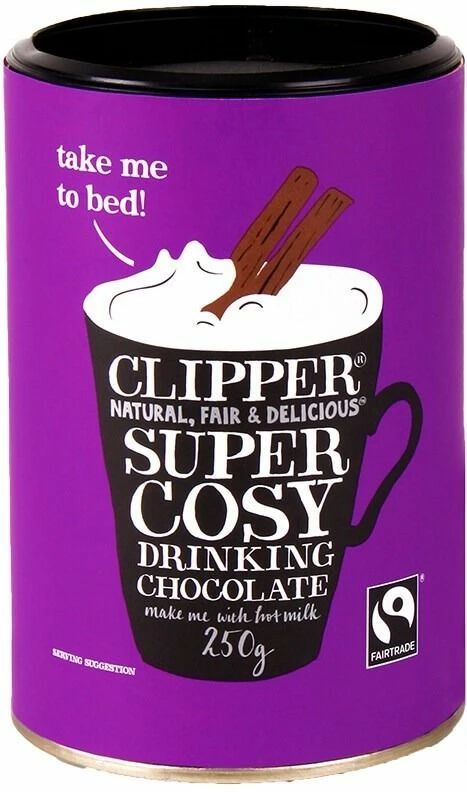 Hot Chocolate Powder Clipper Fairtrade Super Cosy Drinking Chocolate 250 G 1 Hot Chocolate Powder Clipper Fairtrade Super Cosy Drinking Chocolate 250 G