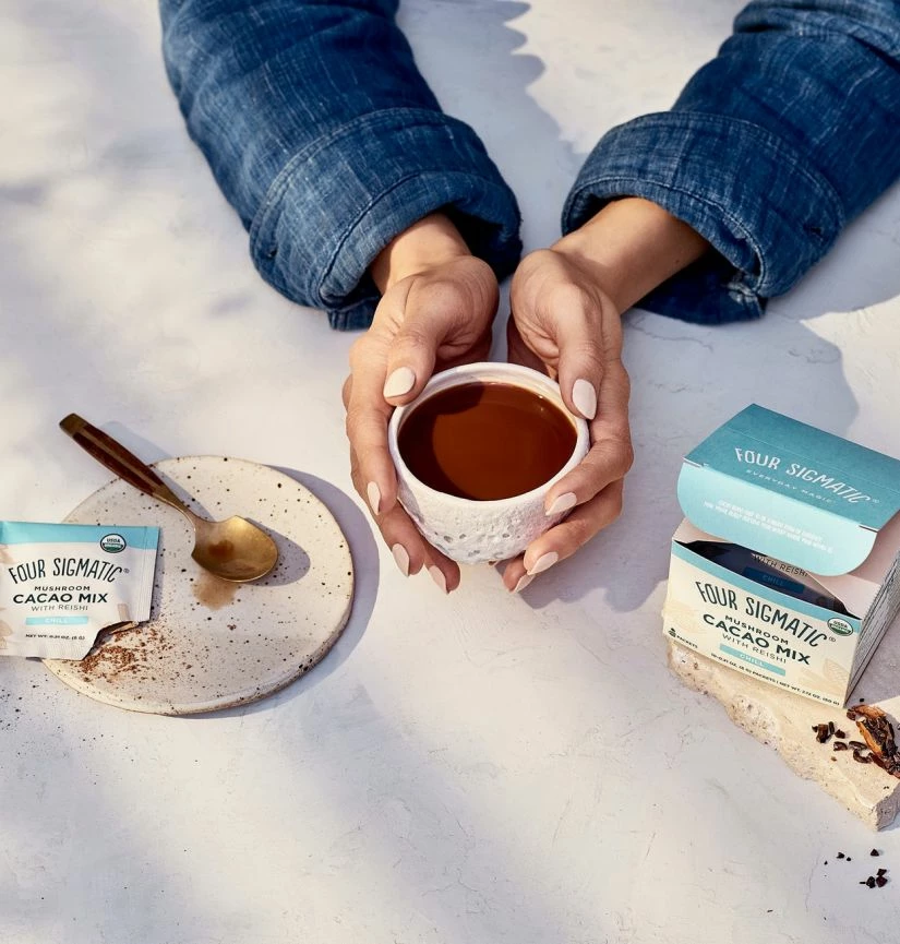 Hot Chocolate Powder Four Sigmatic Mushroom Cacao Mix With Reishi, 10 Packets 3 Hot Chocolate Powder Four Sigmatic Mushroom Cacao Mix With Reishi, 10 Packets - Image 3