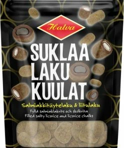 Halva Chocolate Licorice Balls - Filled Salty Licorice & Licorice Chalks 140 G