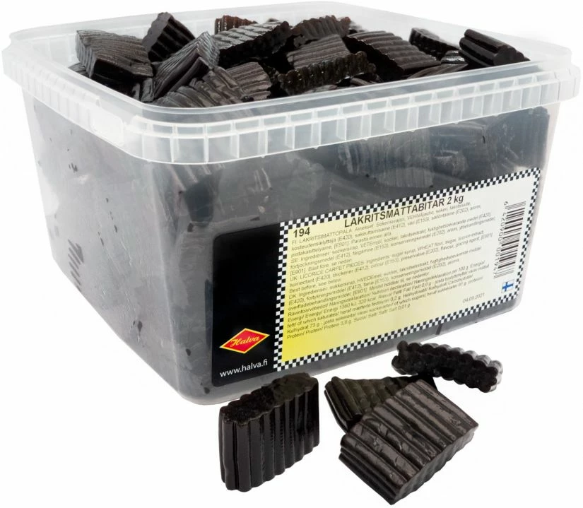 Halva Licorice Carpet Pieces, Box 2 Kg 1 Halva Licorice Carpet Pieces, Box 2 Kg